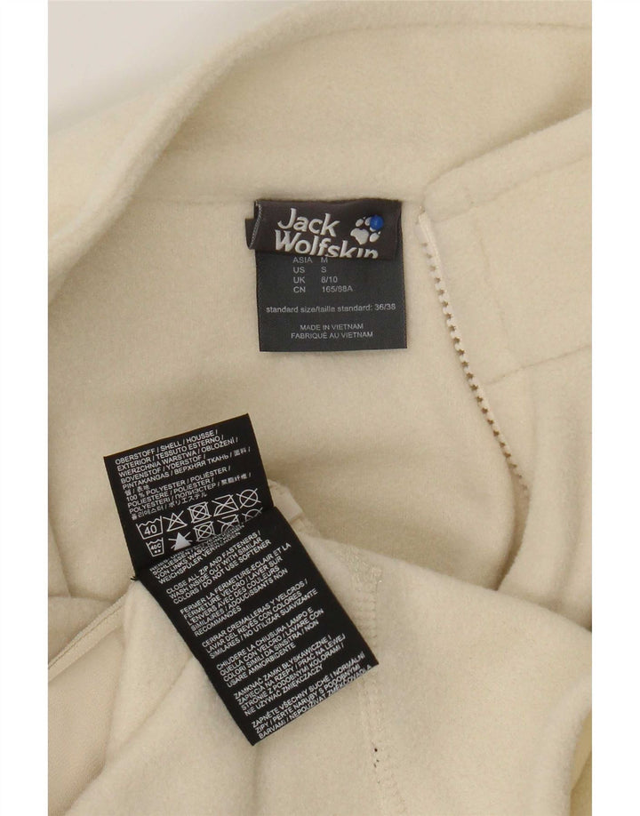 Jack Wolfskin Dame Liner Fleece Jacket UK 8/10 Small Off White Polyester