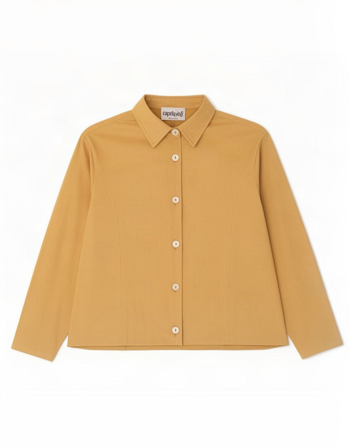 Vintage Dame Oversized Skjorte Bluse UK 14 Medium Yellow Viscose