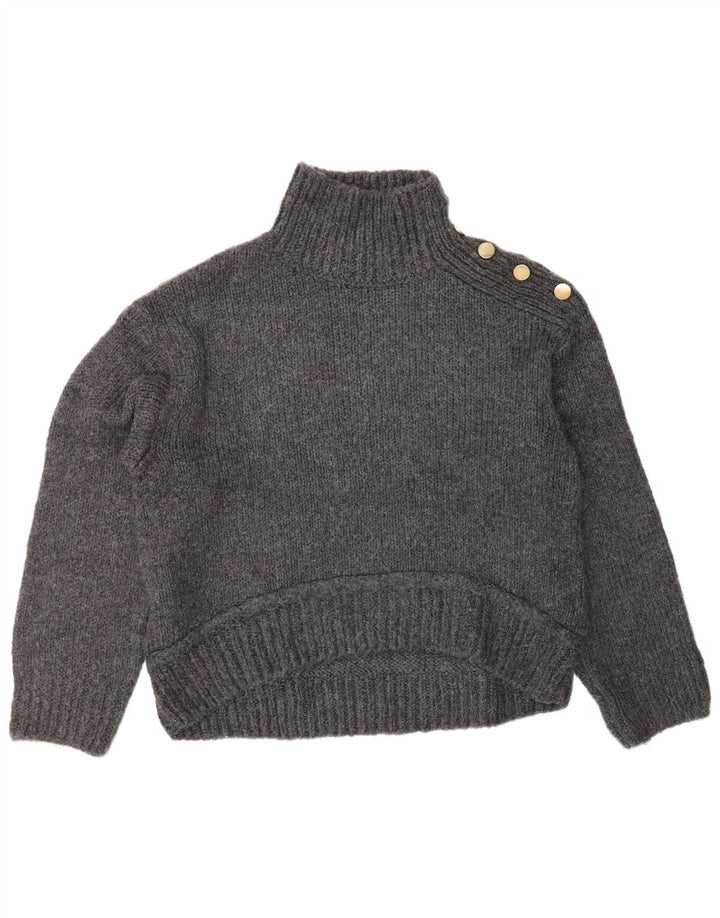 Topshop Dame Oversized Turtle Neck Sweater UK 10 Small Grey