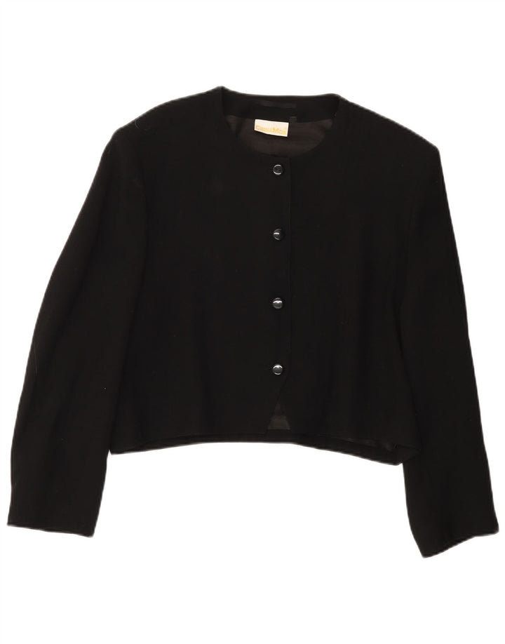 Cinnamon Womens Crop 4-knaps 3/4-ærmet blazerjakke EU 38 Medium Black