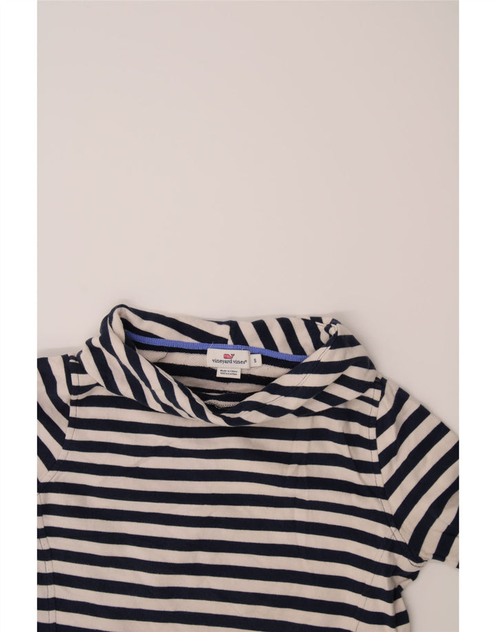 VINEYARD VINES Womens Sweatshirt Jumper UK 10 Small White Striped Vintage Vineyard Vines and Second-Hand Vineyard Vines from Messina Hembry 