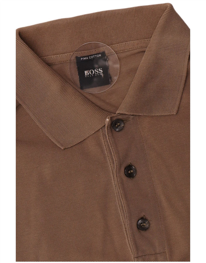 Hugo Boss herre poloshirt lille brun bomuld