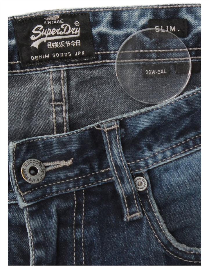 Superdry Herre Corporal Slim Jeans W32 L32 Blå Bomuld
