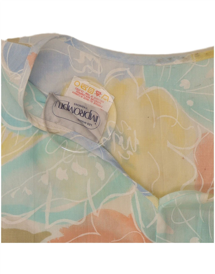 Impromptu Womens Crop Bluse Top UK 10 Small Multicolored Floral Polyester