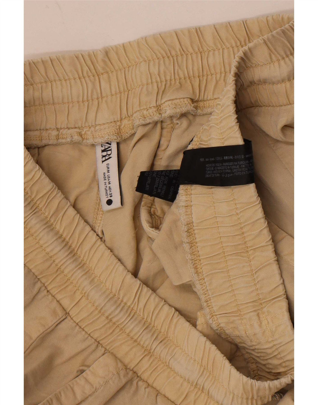 Zara Dame Joggers Casual Bukser Medium W28 L26 Beige Lyocell