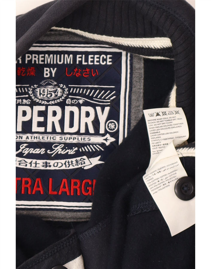 Superdry Herre grafisk knaphals sweatshirt XL marineblå bomuld