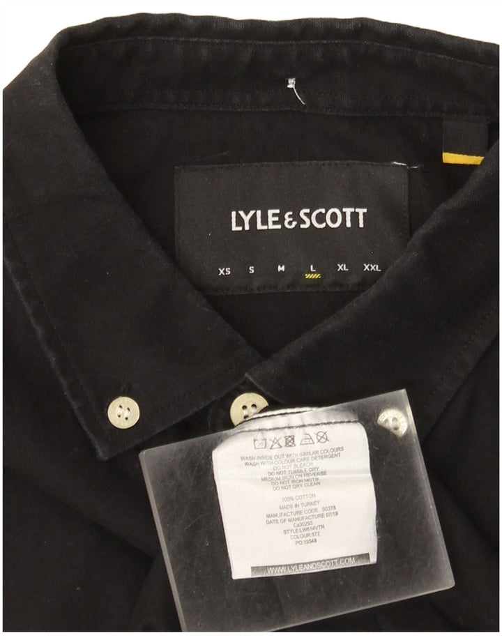 Lyle & Scott herreskjorte stor sort bomuld