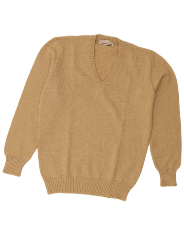 Ambassador Herre V-hals sweater Medium Beige Alpaca Uld