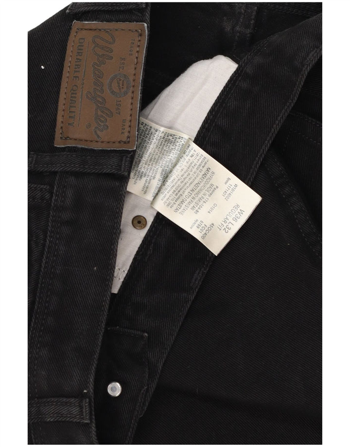Wrangler Herre Regular Fit Straight Jeans W36 L32 Sort Bomuld
