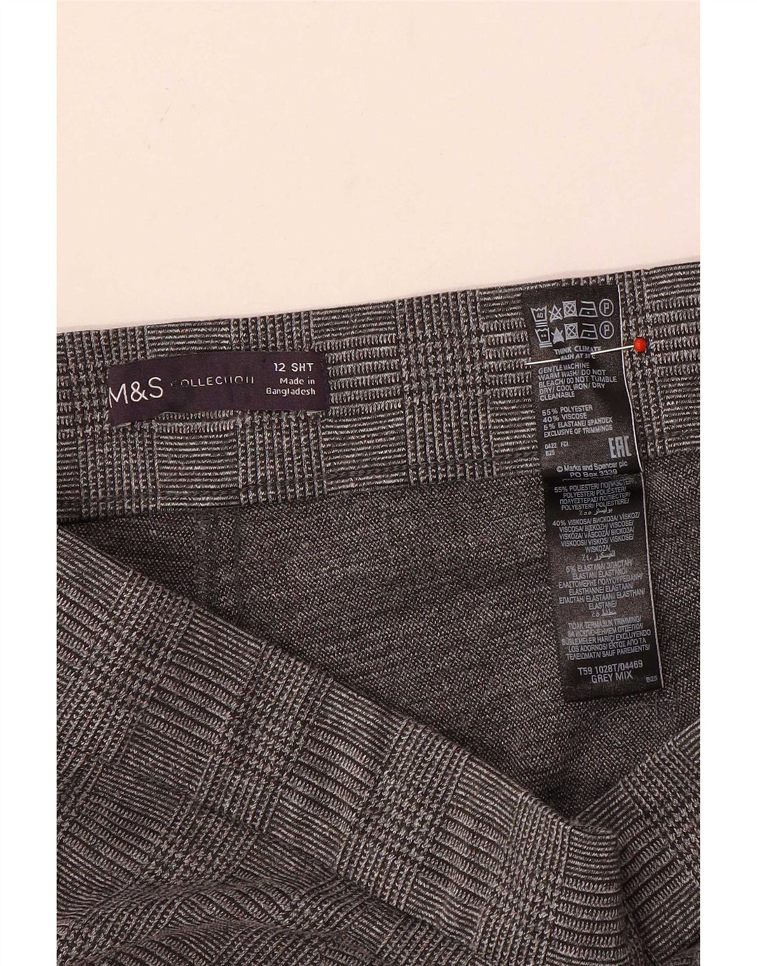 Marks & Spencer Dame Cropped Trousers UK 12 Medium W30 L25 Grå
