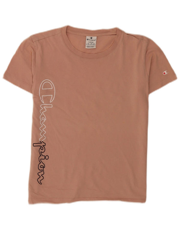 Champion Dame Grafisk T-Shirt Top UK 14 Large Pink