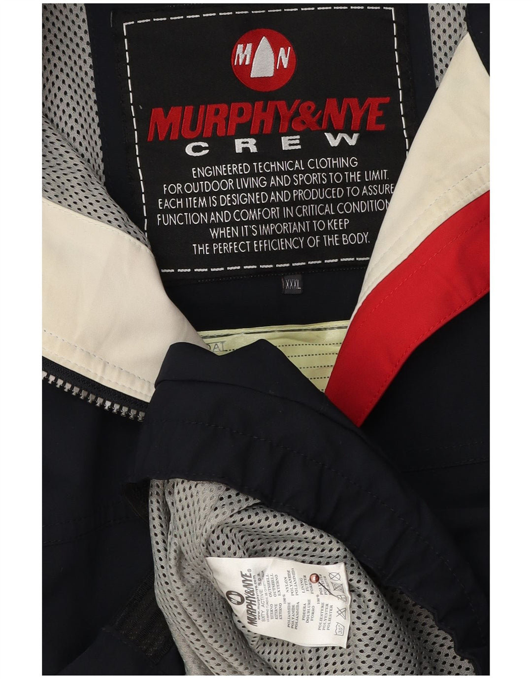Murphy & Nye Herre Windbreaker Jacket UK 44 2XL Navy Blue Colourblock