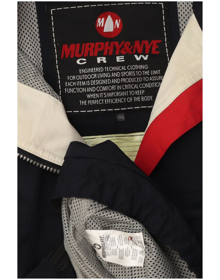 Murphy & Nye Herre Windbreaker Jacket UK 44 2XL Navy Blue Colourblock