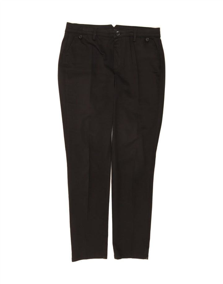 MASSIMO DUTTI Womens Slim Chino Trousers EU 40 Medium W30 L30 Black Cotton Vintage Massimo Dutti and Second-Hand Massimo Dutti from Messina Hembry 