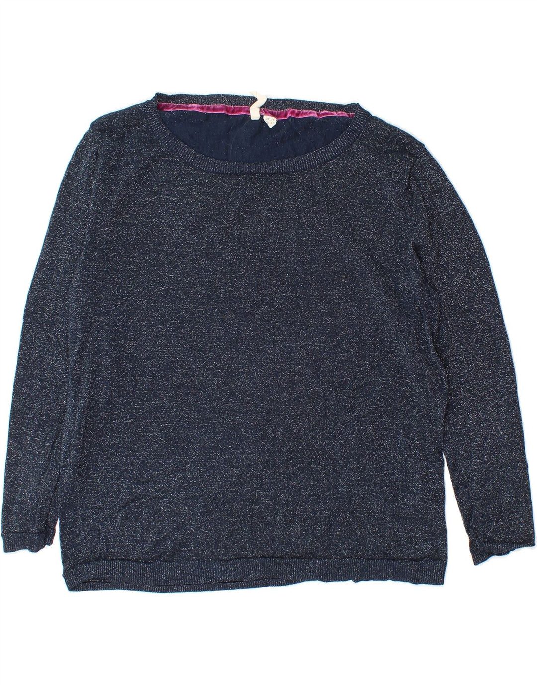 WHITE STUFF Womens Boat Neck Jumper Sweater UK 14 Large Navy Blue Viscose Vintage White Stuff and Second-Hand White Stuff from Messina Hembry 