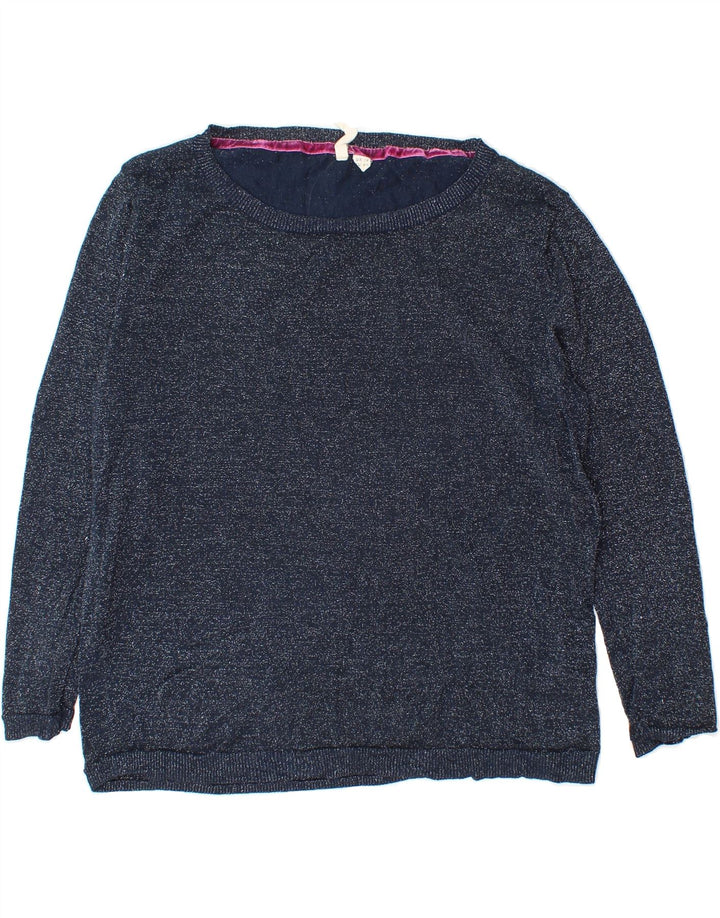 WHITE STUFF Womens Boat Neck Jumper Sweater UK 14 Large Navy Blue Viscose Vintage White Stuff and Second-Hand White Stuff from Messina Hembry 