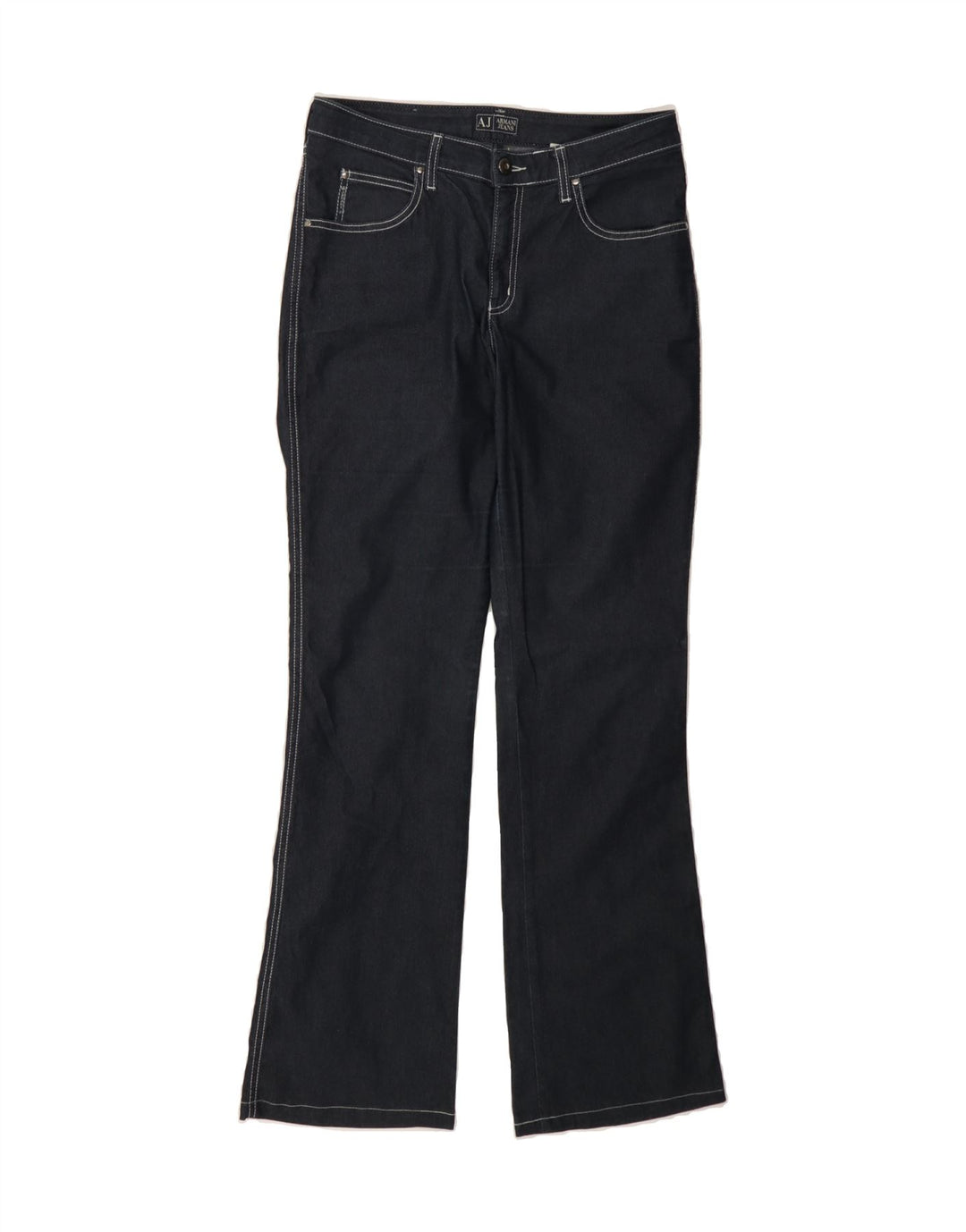 ARMANI Womens Bootcut Jeans W31 L31 Navy Blue Cotton Vintage Armani and Second-Hand Armani from Messina Hembry 