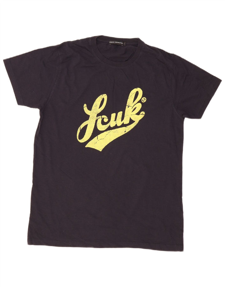 French Connection Herre grafisk T-shirt Top Stor sort bomuld