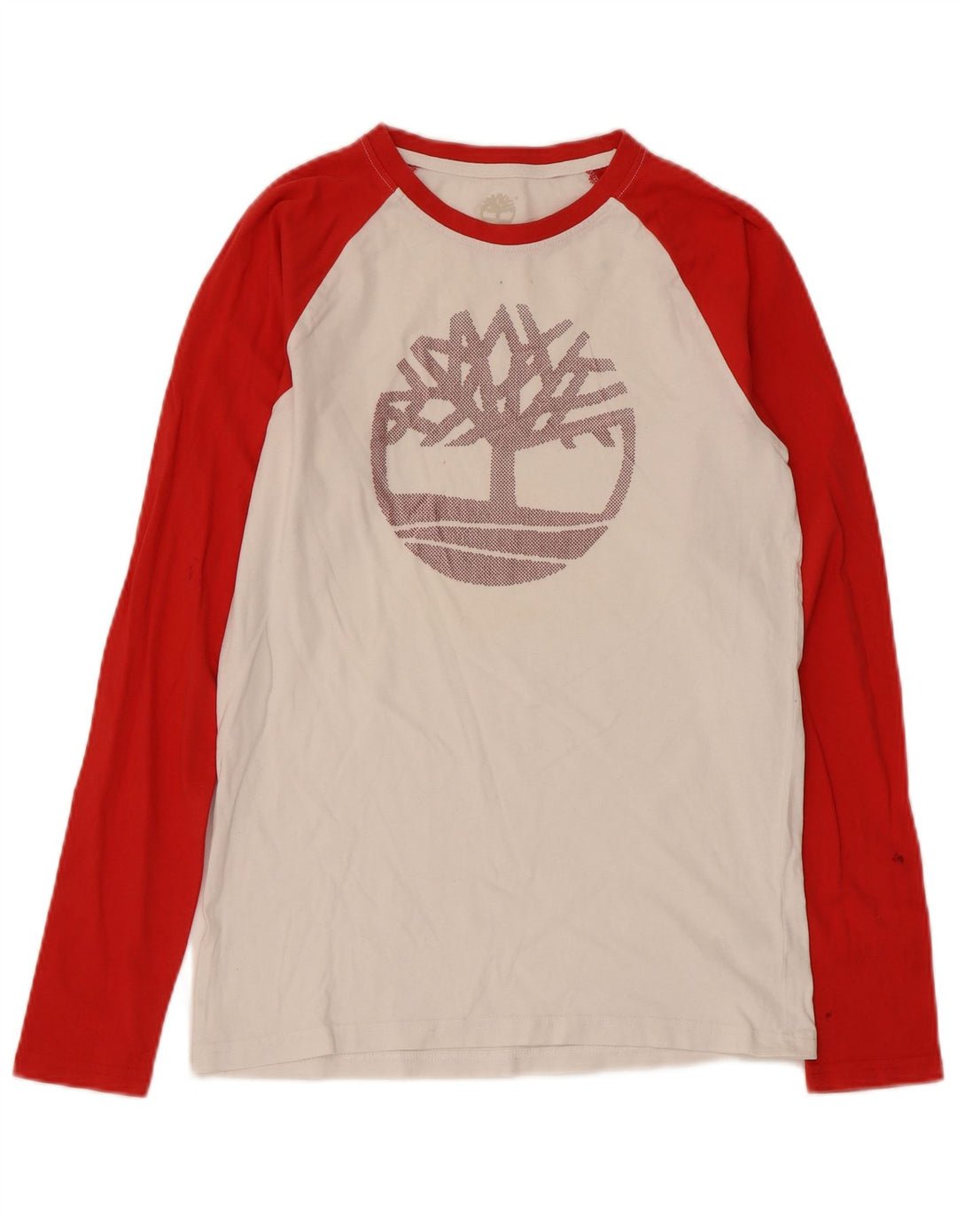 Timberland Dame Grafisk Top Langærmet UK 10 Small White Colourblock