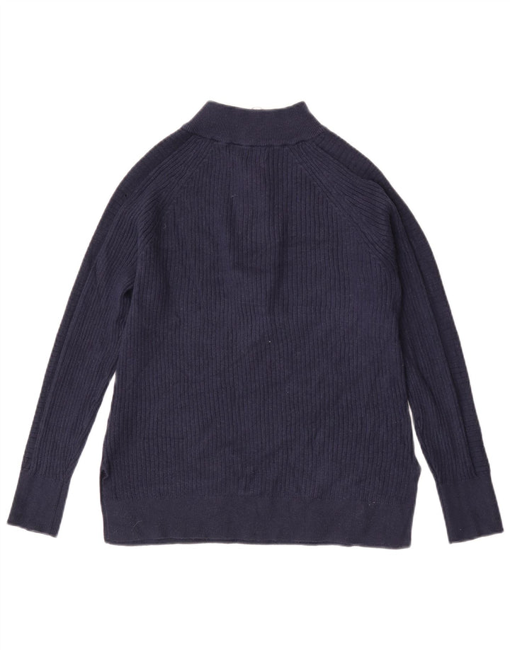 Marks & Spencer Dame sweater med lynlås-hals UK 10 Small Navy Blue