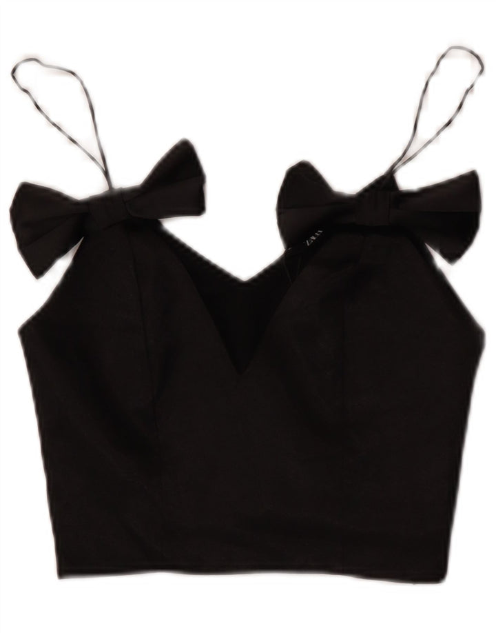 Zara Womens Crop Cami Top UK 4 XS Sort Polyester