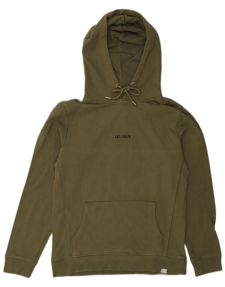 Les Deux Herre hættetrøje Jumper Small Khaki Bomuld