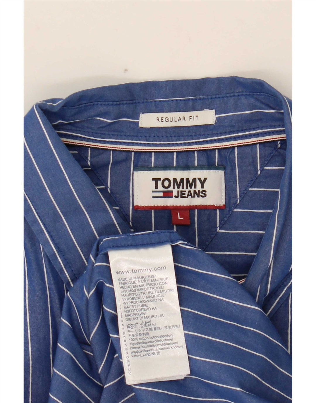 Tommy Hilfiger Herre Regular Fit skjorte Stor blå stribet bomuld