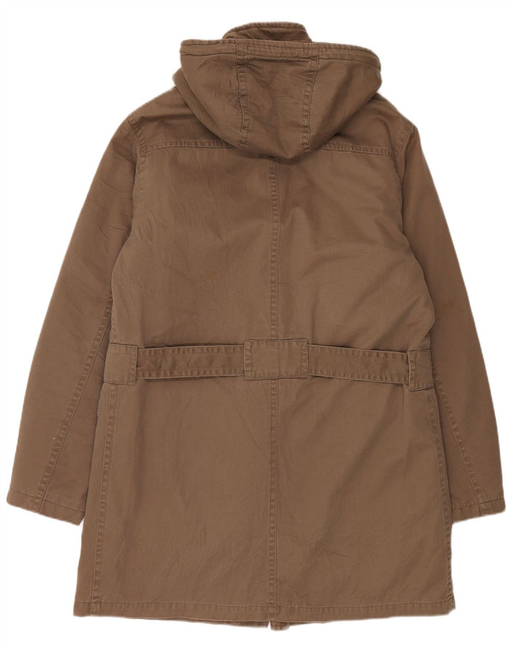 BENETTON Herre Hooded Parka Jacket IT 48 Medium Brun Polyester