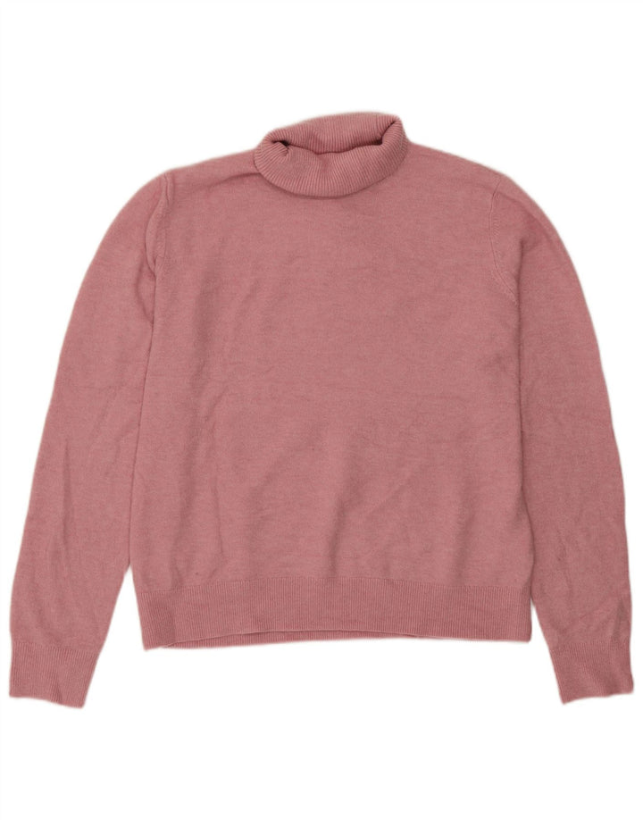 Marks & Spencer Dame Rullehals Sweater UK 10 Small Pink Polyester