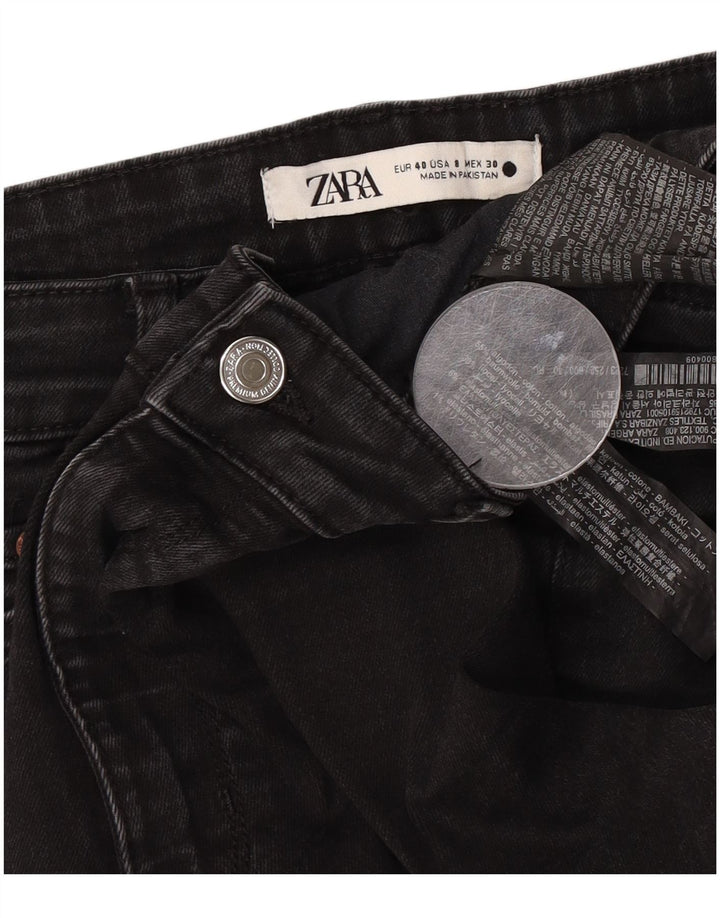 Zara Dame Flared Jeans EU 40 Medium W30 L30 Sort Bomuld