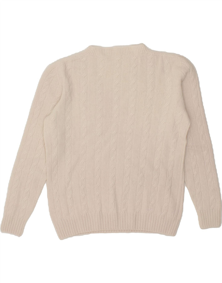 VINTAGE Womens Crew Neck Jumper Sweater UK 12 Medium Off White Vintage Vintage and Second-Hand Vintage from Messina Hembry 