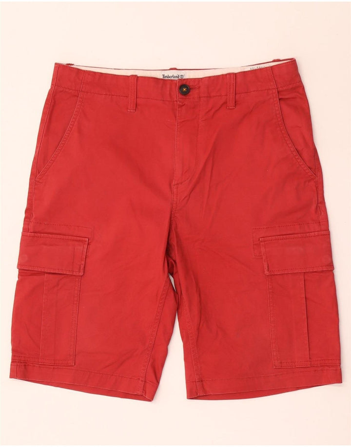 Timberland Herre Relaxed Fit Cargo Shorts W31 Medium Red Bomuld