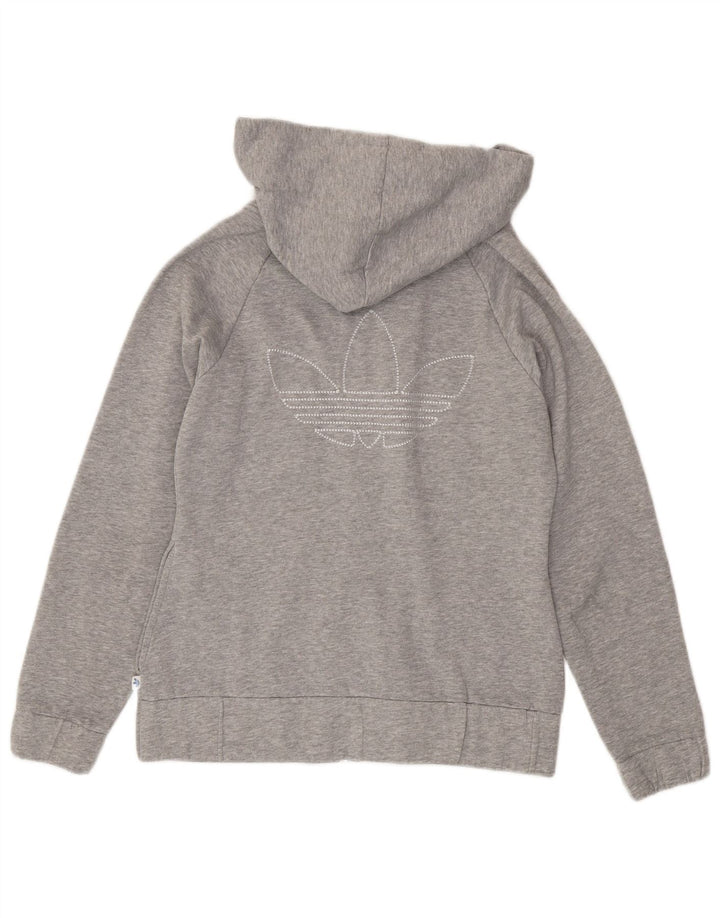 Adidas Dame Hættetrøje Sweater UK 10 Small Grå Flecked Polyester