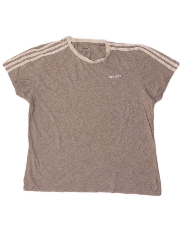 Adidas T-shirt top til kvinder, DK 16/18, stor grå flækket bomuld