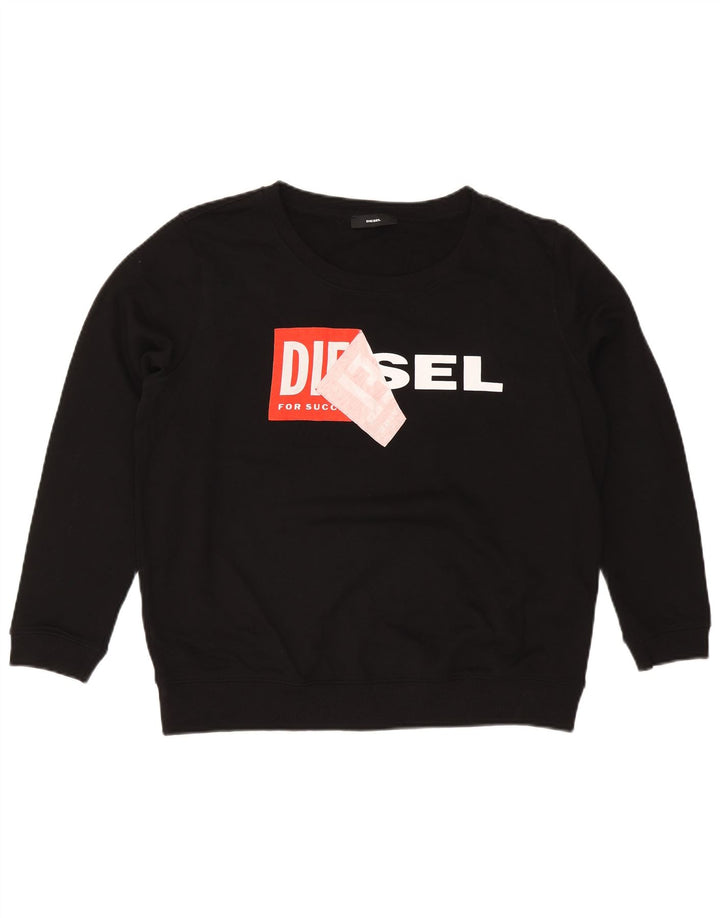 Diesel Herre Grafisk Sweatshirt Jumper XL Sort Bomuld