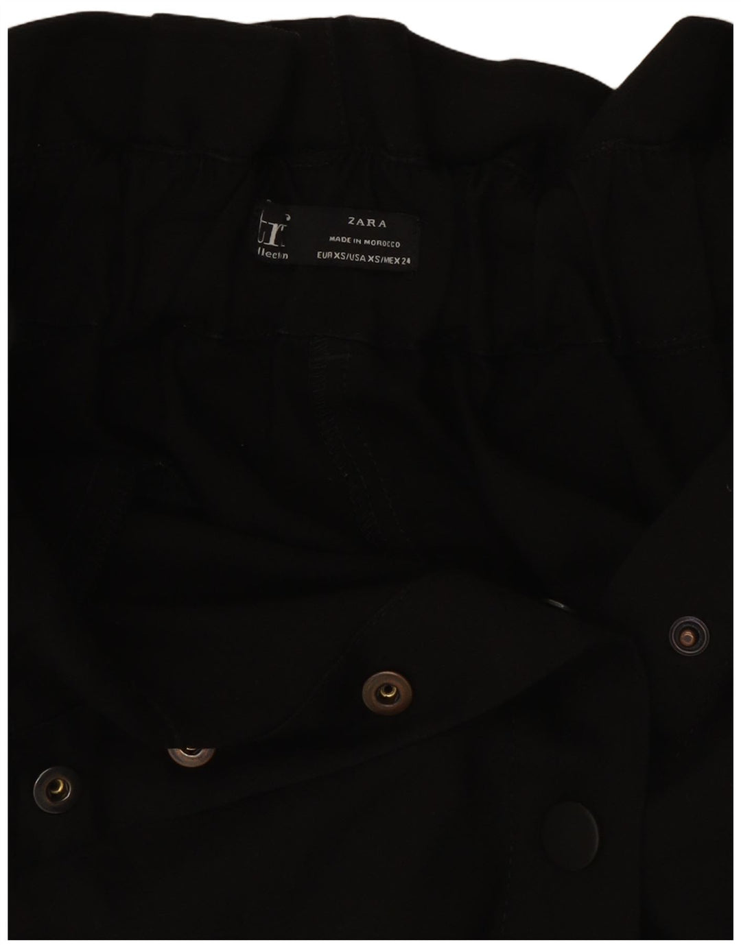Zara Dame Højtalje Mininederdel XS W24 Sort Polyester