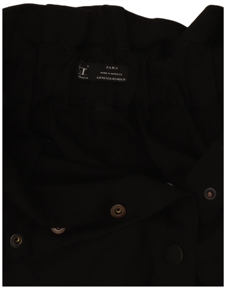 Zara Dame Højtalje Mininederdel XS W24 Sort Polyester