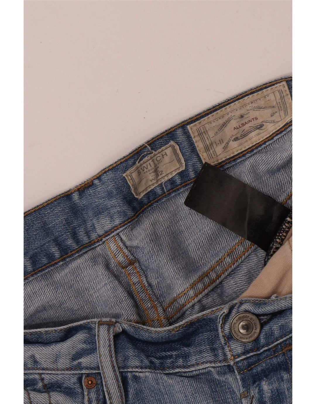 All Saints Herre Denim Shorts W32 Medium Blue Bomuld