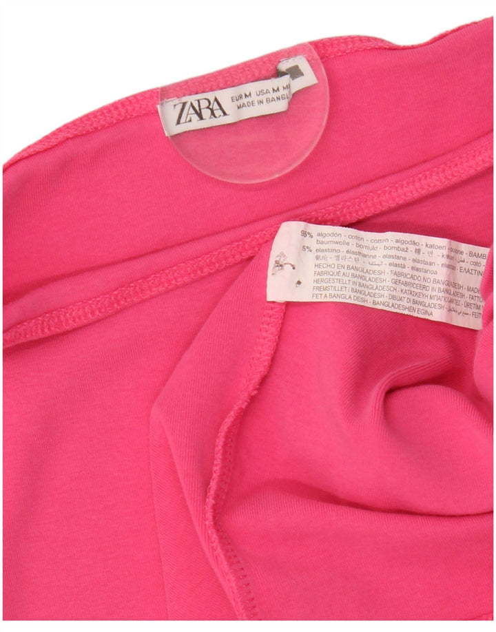 ZARA Skedekjole til kvinder UK 12 Medium Pink Bomuld