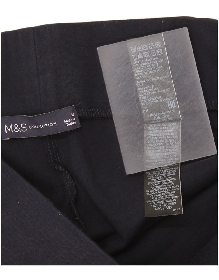 MARKS & SPENCER Dame Leggings UK 12 Medium Navy Blue Colourblock Viscose