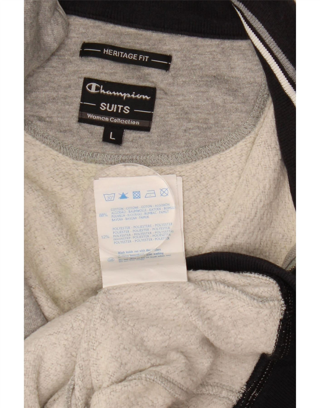 Champion Womens Heritage Fit Træningsdragt Topjakke UK 16 Large Grå