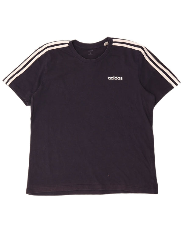 Adidas Herre T-Shirt Top Stor Marineblå Bomuld