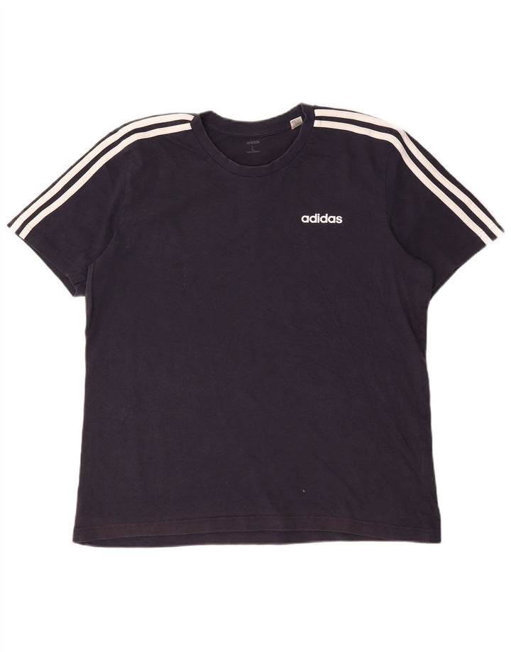 Adidas Herre T-Shirt Top Stor Marineblå Bomuld
