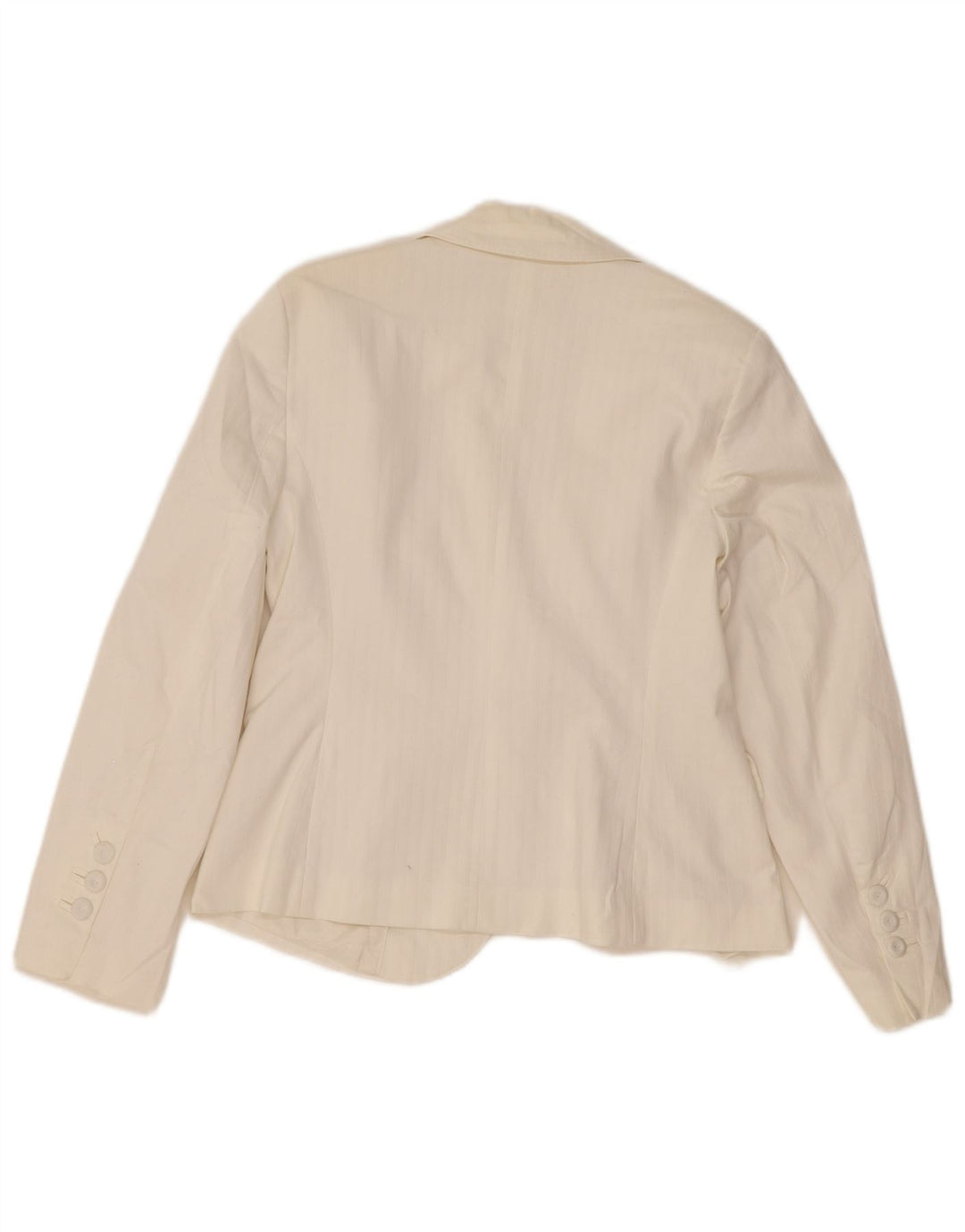 Marks & Spencer Dame 2 Button Blazer Jacket UK 12 Medium White Bomuld