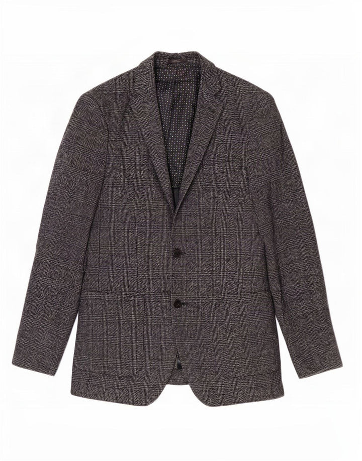 Marks & Spencer Herre 2-knaps blazerjakke UK 36 Small Navy Blue Check