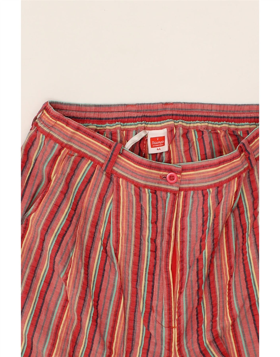 TRIUMPH Womens Chino Shorts IT 44 Medium W30 Multicoloured Striped Vintage Triumph and Second-Hand Triumph from Messina Hembry 