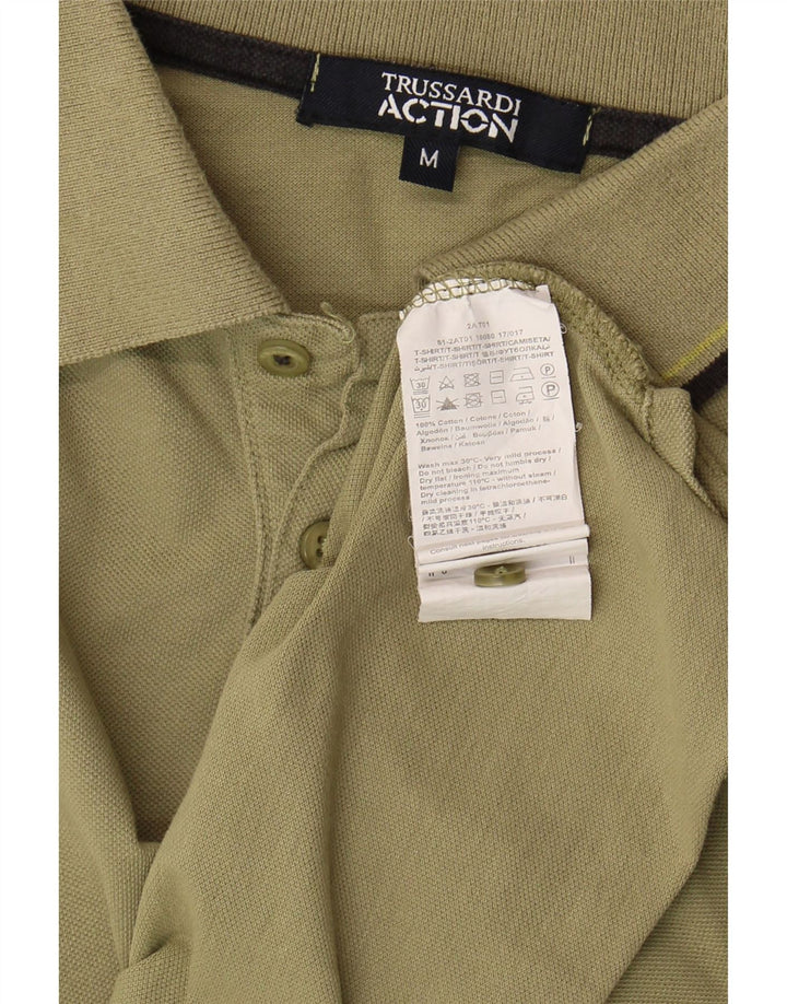 TRUSSARDI Mens Polo Shirt Medium Green Cotton Vintage Trussardi and Second-Hand Trussardi from Messina Hembry 