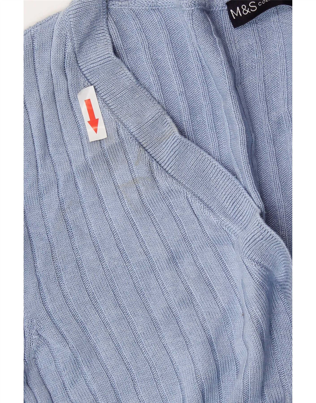 Marks & Spencer Dame Crop Bluse Top UK 12 Medium Blue Viscose