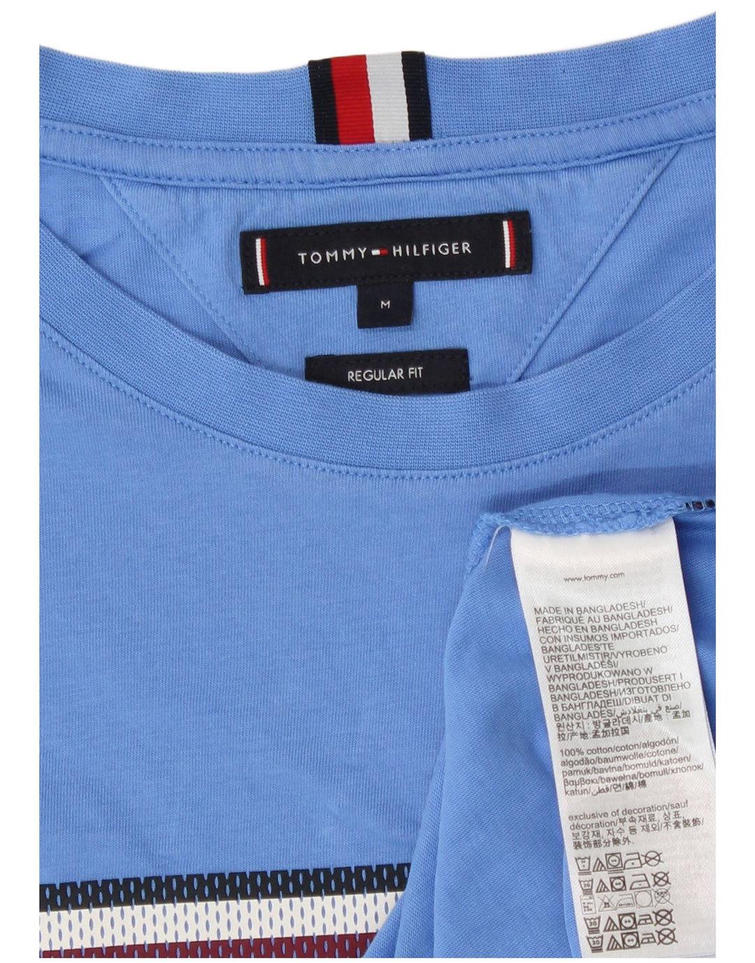 Tommy Hilfiger Herre Regular Fit Grafisk T-shirt Top Medium Blue Bomuld