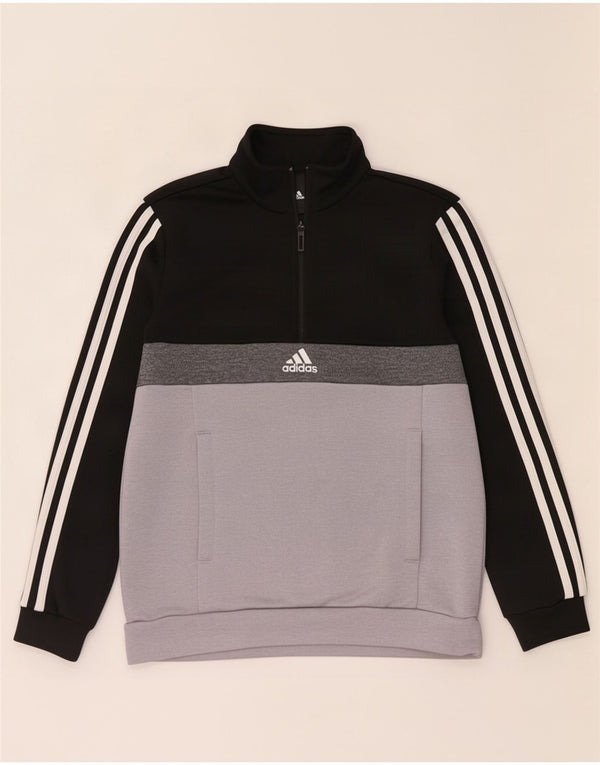 Adidas drenge sweatshirt med lynlås 11-12 år Sort Colourblock